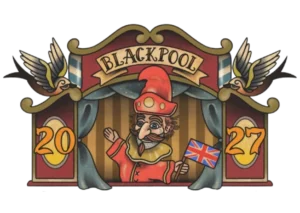 Blackpool world beard and moustache championships 2027 logo